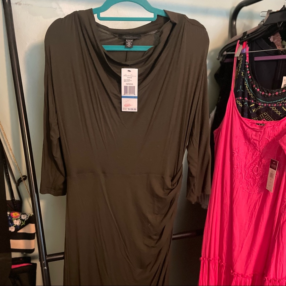 3 FOR $50: Kenneth Cole Fall knit dress with draping detail.